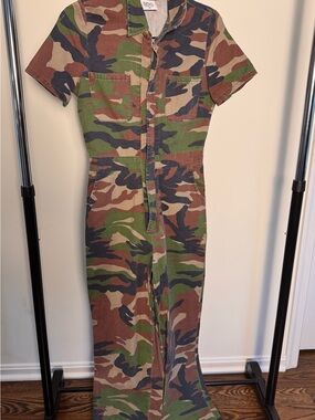 BDG Camo Utility Jumpsuit in Green Brown Black